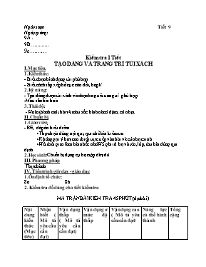 Đề kiểm tra một tiết môn Mỹ thuật lớp 9